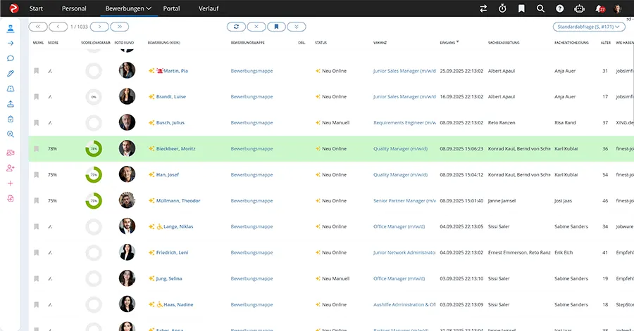 Rexx-Bewerbermanagement-Workcenter