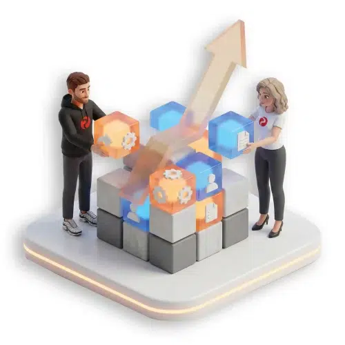 HR-Software flexibel erweitern und skalieren HR-System fortlaufend erweitern zeigt modulare Erweiterung eines HR-Systems mit zusätzlichen Funktionen für wachsende Unternehmen und stabile Prozesse